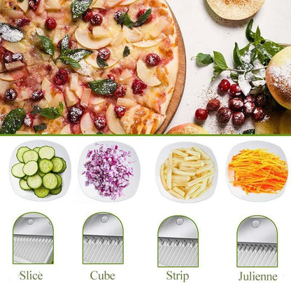 قطّاعة خضار يدوية متعددة الوظائف مع واقٍ لليد – تقطيع آمن وسريع للمطبخ*